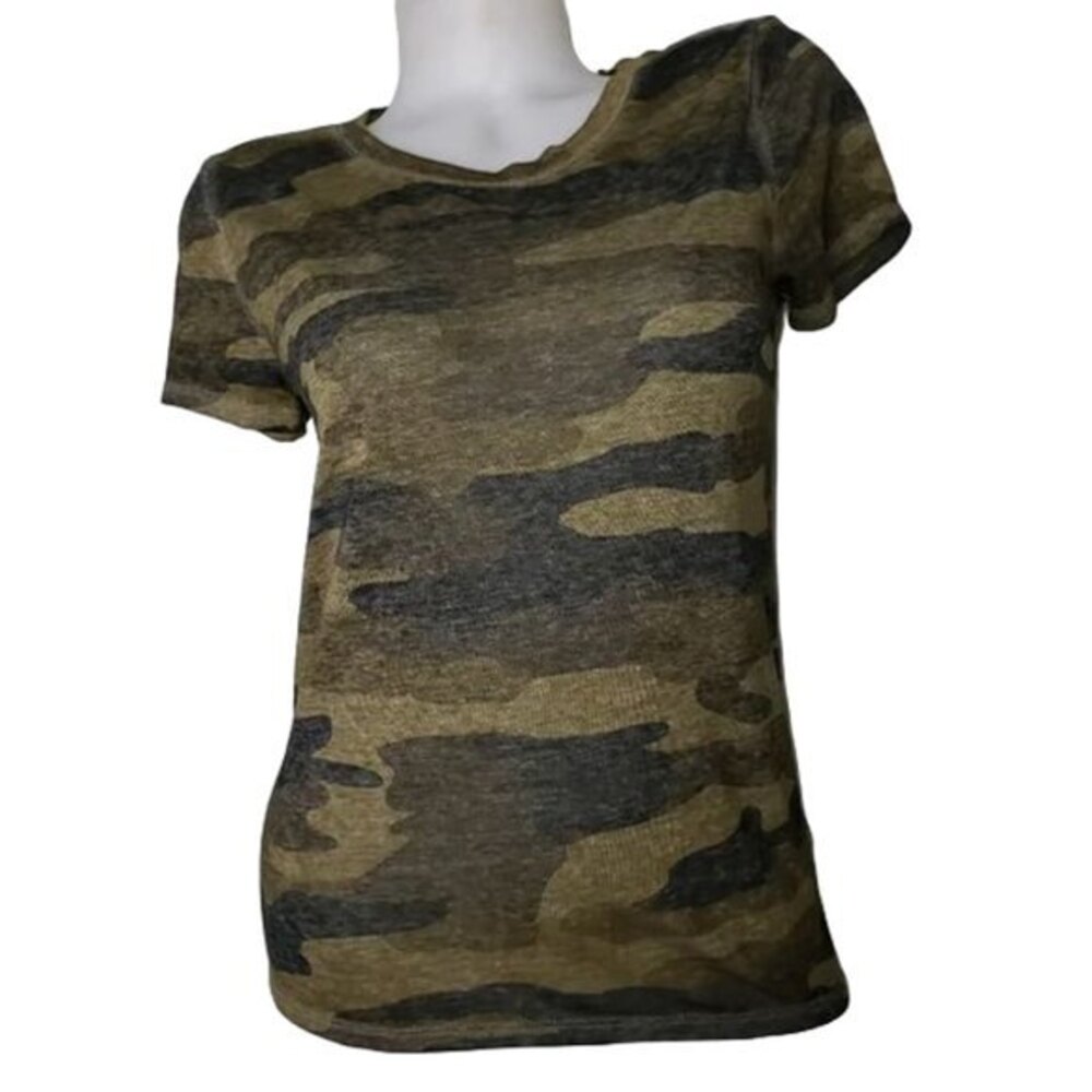 Lucky Brand Short Sleeve Camo Camouflage T Shirt Womens Size XS